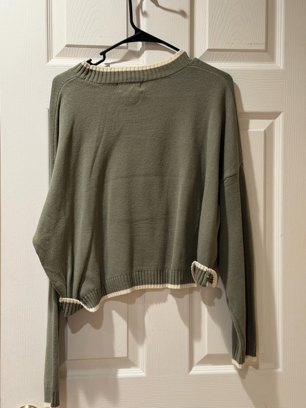 Z Supply Olive Green 'Sunday Funday' Crewneck Sweater with Cream Graphic - Picture 2 of 3